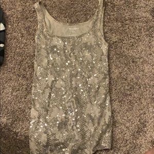 Sequin snakeskin tank